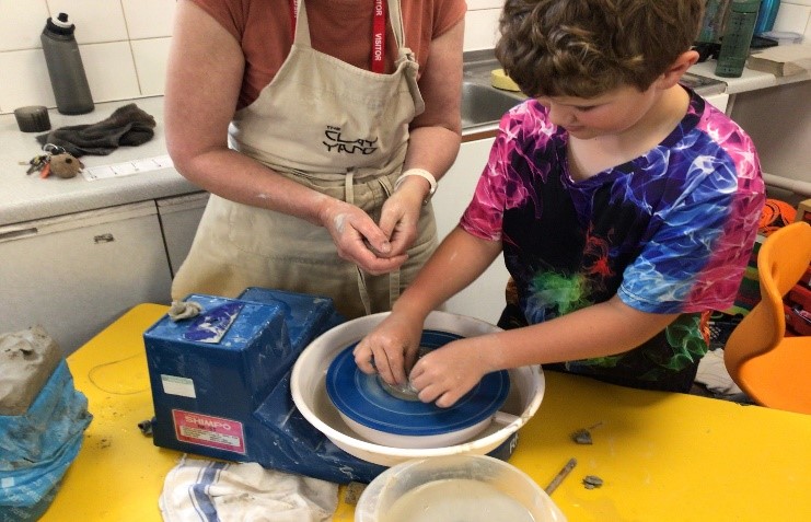 At work at the wheel