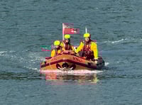 Dart RNLI rescue golden labrador Molly from fall near Dartmouth Castle