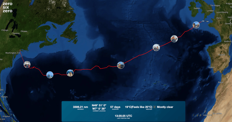 United We Conquer live tracker after 56 days rowing from USA to UK