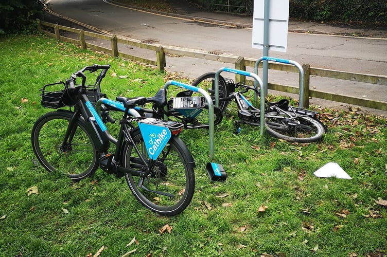 The damaged Catbikes