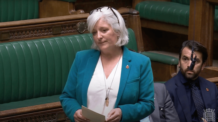 Caroline Voaden speaking in Parliament.