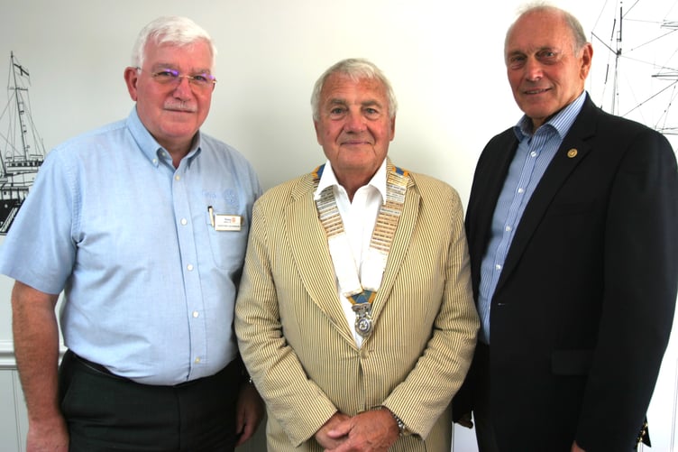 Pictured at the event, left to right, are Rotary’s Assistant District Governor Adrian Laurie, Dartmouth Rotary’s new President Peter Goldstraw and outgoing President Bernard Young