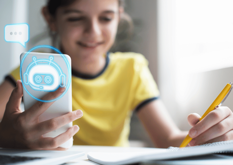 Child using AI ChatBot.