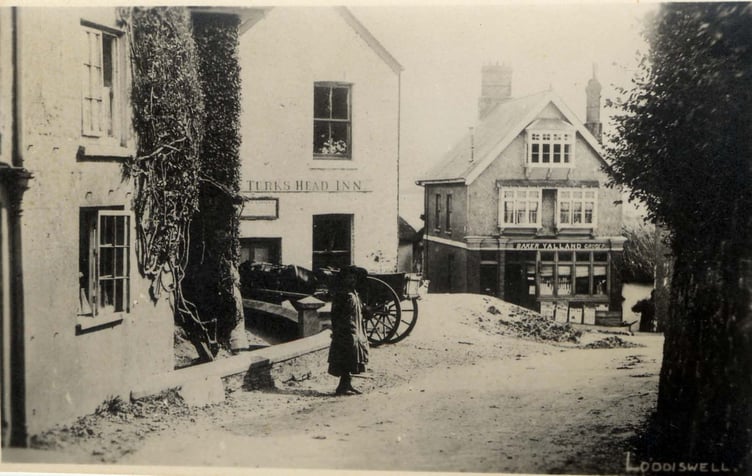The Turks Head Inn and Yalland's shop, Loddiswell