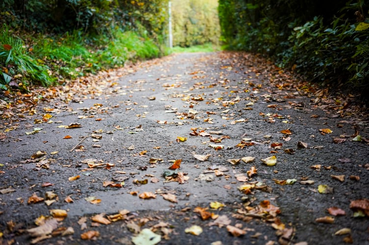 One of the paths in Lustleigh, Devon where long bemoaned potholes have been filled by the production company filming the latest version of Harry Potter. The movie company have promised the path will be completly re surfaced when the filming is over.