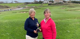 Lesley lifts Thurlestone’s Tregelles Trophy aloft