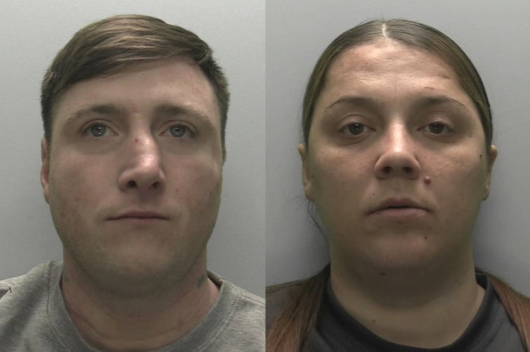 Tommy McTighe (left) and Gemma Vanstone (right) jailed for stabbing man in Plymouth in March 2024.