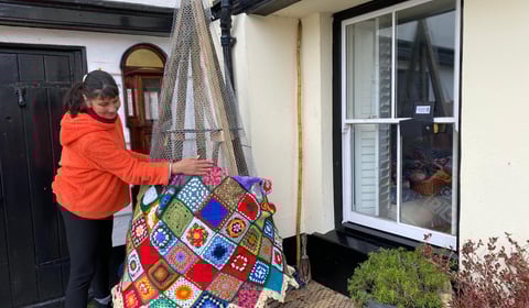 Dartmouth's crocheted 'Knitmas Tree' raises funds for Rowcroft Hospice