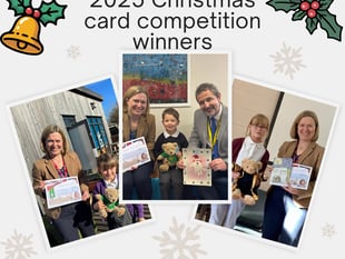 Rebecca Smith announces winners of Christmas card competition