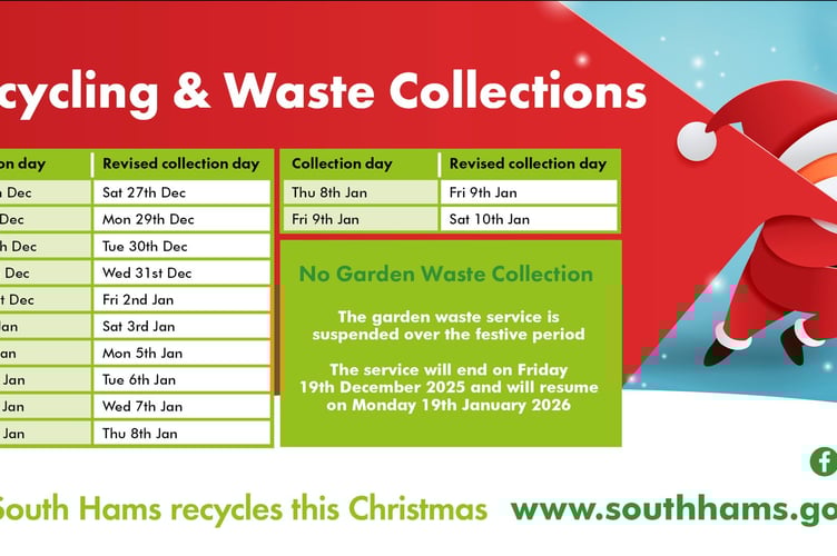 A recycling & waste collection reminder