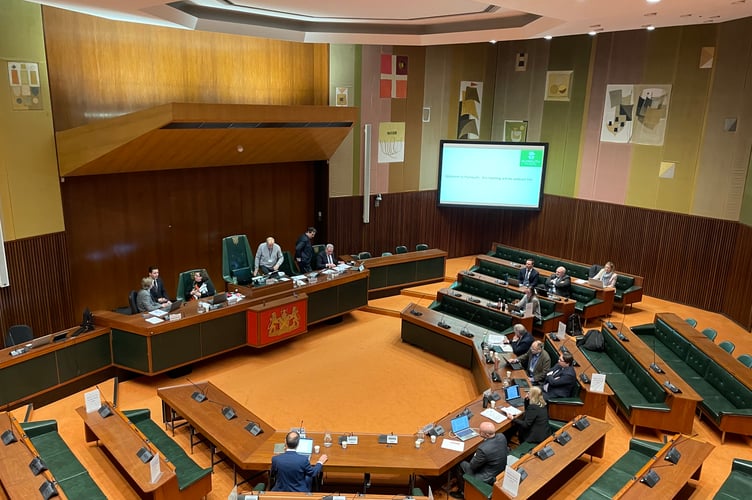 Members and officers of the Tamar Bridge and Torpoint Ferry Joint committee in session at Plymouth City Council chambers