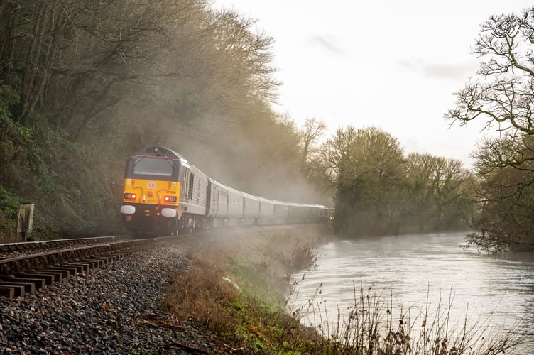 The Royal Train paid a visit to Devon and stabled in the early hours on the South Devon Railway along the River. 67005 and 67006 worked the Royal Train throughout. His Majesty The King travelled from Windsor to Totnes to visit The Royal Naval College in Dartmouth. The last time the Royal Train stabled along this branch with a monarch on board was in 1962
