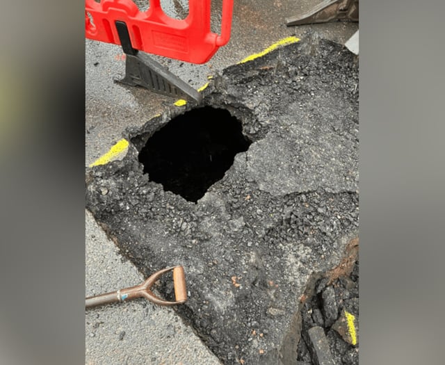 Giant hole discovered beneath Fore Street in Kingsbridge