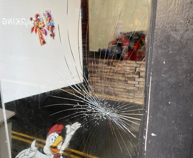 “Not just our windows, but our hearts broken”  says takeaway owner