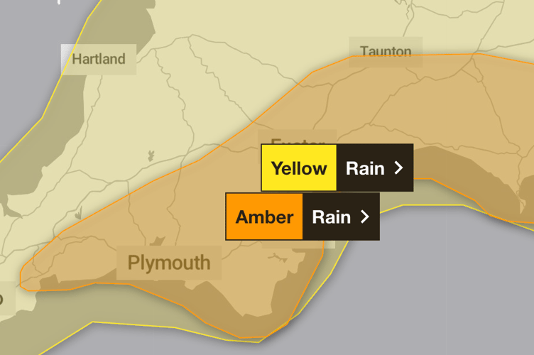 The amber weather warning area (Picture: Met Office)