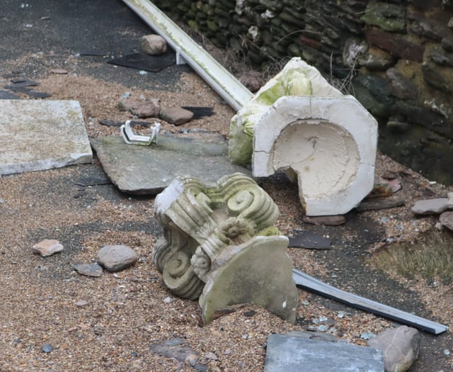 Devon village battered by storm