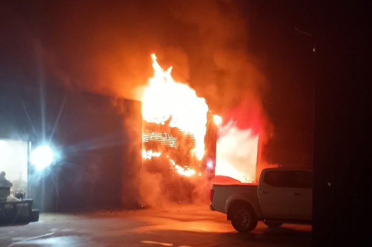 A scene from the fire at Serstone near Zeal Monachorum. Image courtesy of Mel Boult.
