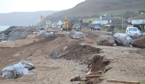 Hollowed out by the sea after storms batter Beesands