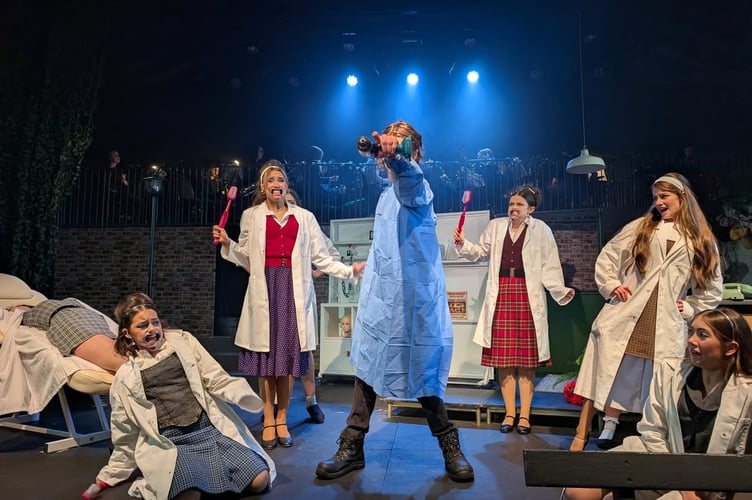 The cast of 'Little Shop of Horrors' in action