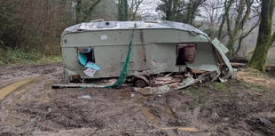 Shocked landowners discover 'mystery' abandoned caravan