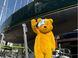 Pudsey docking in Dartmouth on first ever voyage