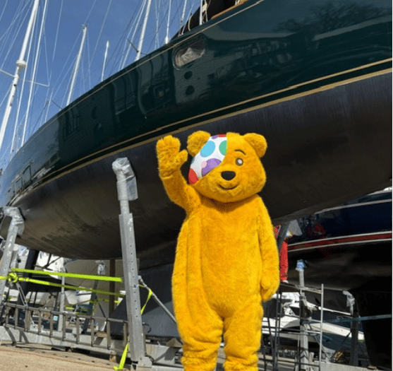 Pudsey docking in Dartmouth on first ever voyage