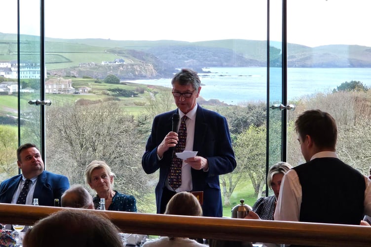 Vice Admiral Sir Tim Laurence addresses the audience