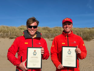 RNLI lifeguards Noah Hindley and Matt Pyman honoured for bravery