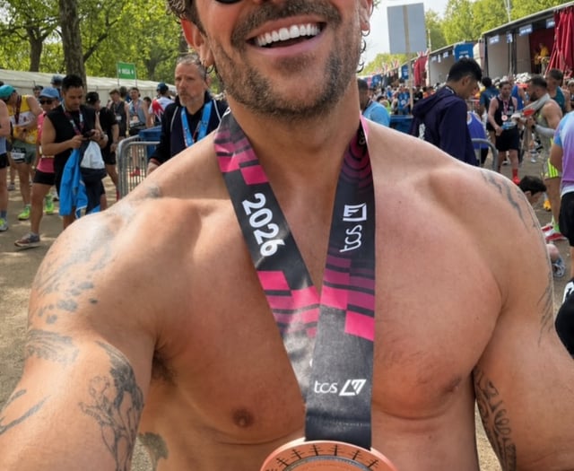 Emrhys completes London Marathon for Stroke Association