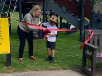 Rebecca Smith MP unveils new play equipment in Newton Ferrers