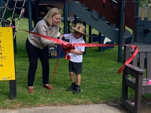 Rebecca Smith MP unveils new play equipment in Newton Ferrers