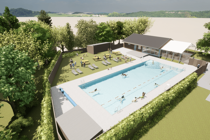 Planning proposal of new 25-metre swimming pool in Dartington.