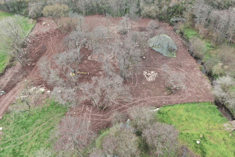 A drone shot of the site near Kingsteignton