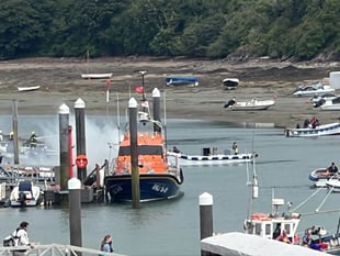Smoke seen as boat fire breaks out behind Salcombe lifeboat