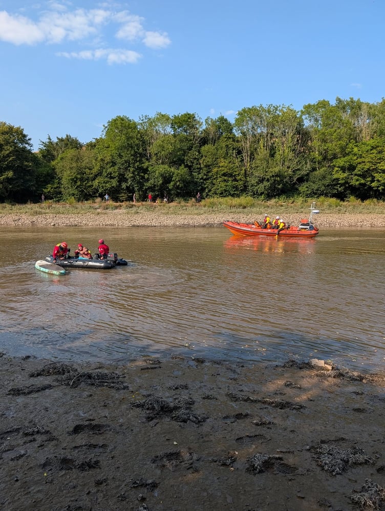 The rescue operation underway