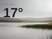 Totnes: rainy day, high of 17°C